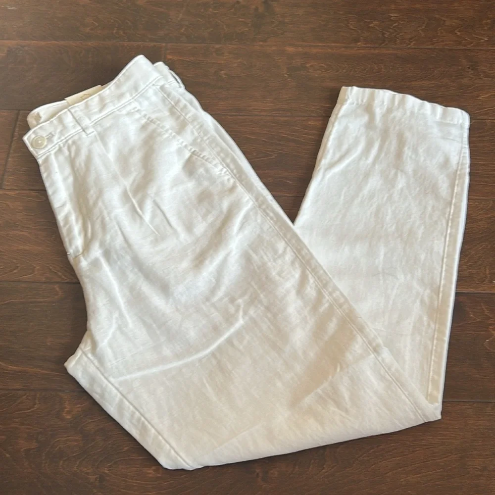 Porter & Ash Mens Chino Linen Biodegradable sustainable Pants Off White Sz 29